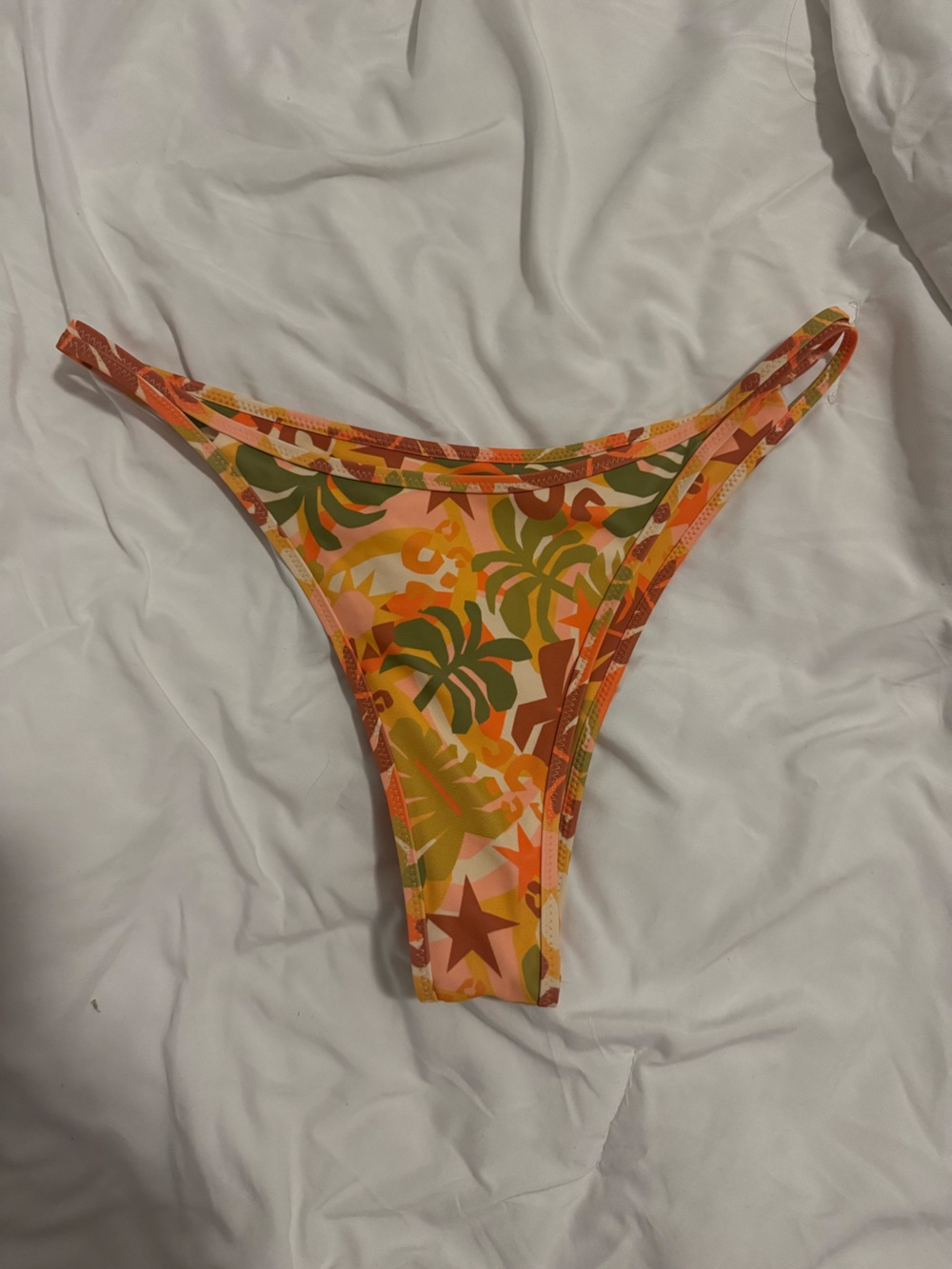 Kulani Kini Tropical Print Bikini Bottom - Pink, Orange, Green